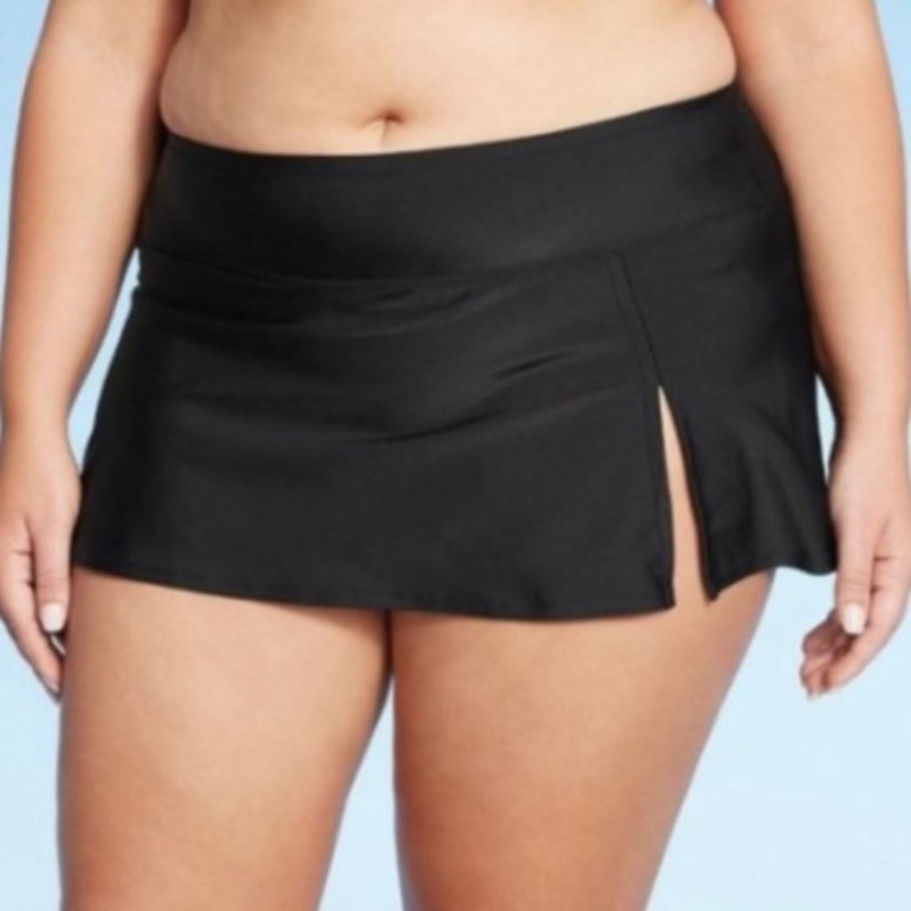 Kona Sol Black Plus Size Swim Skirt 20W/22W - Picture 1 of 5